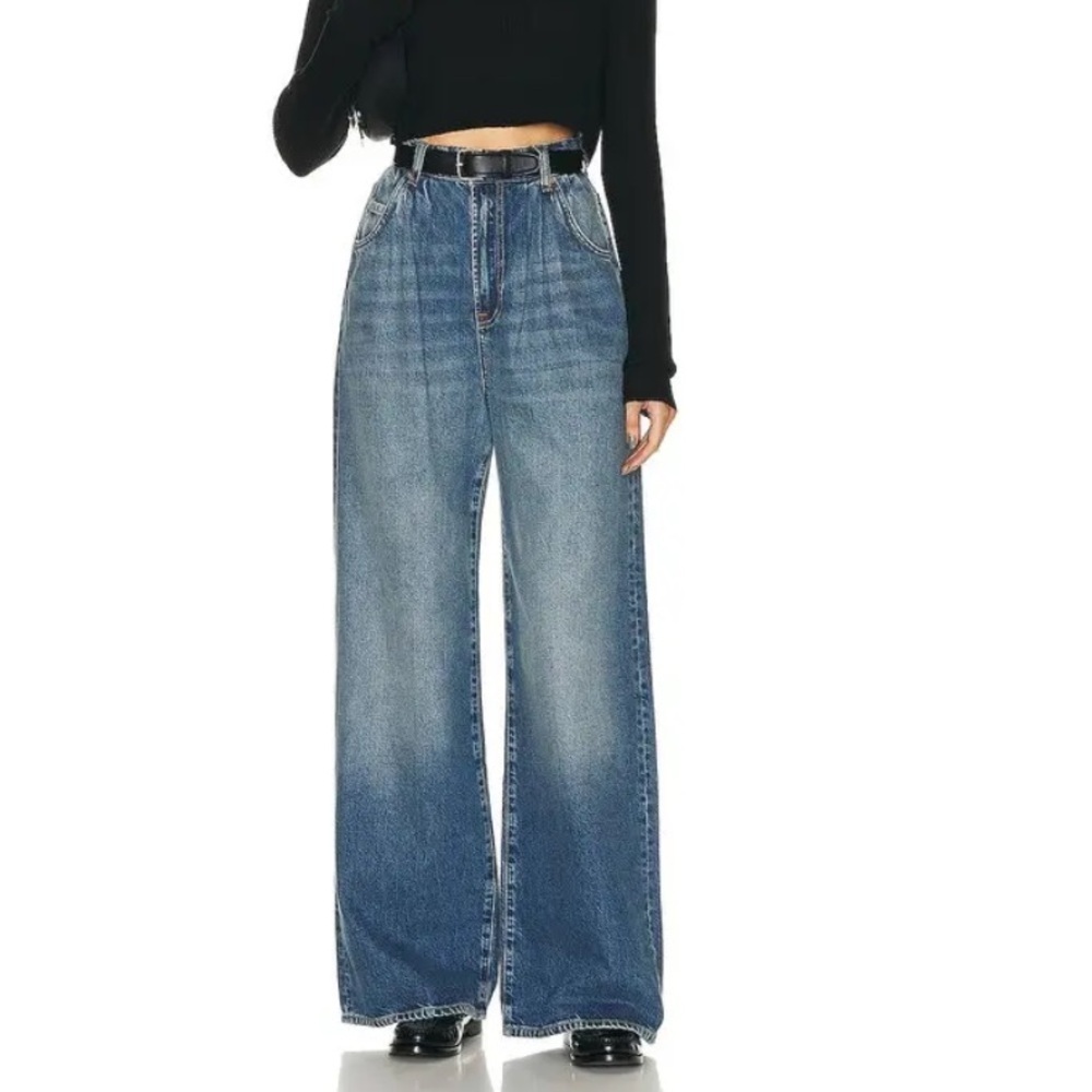 GRLFRND The Chloe Super High Rise Pleated Wide Leg - 32